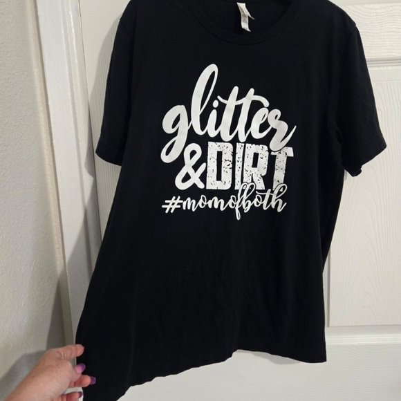 Bella+Canvas T-Shirt Women's Size XL Glitter & Dirt Black Short Sleeve Cotton - Picture 2 of 8